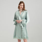 Silk Robes - Nightgown Robe Lace Suit Summer Loungewear - LANI SILK
